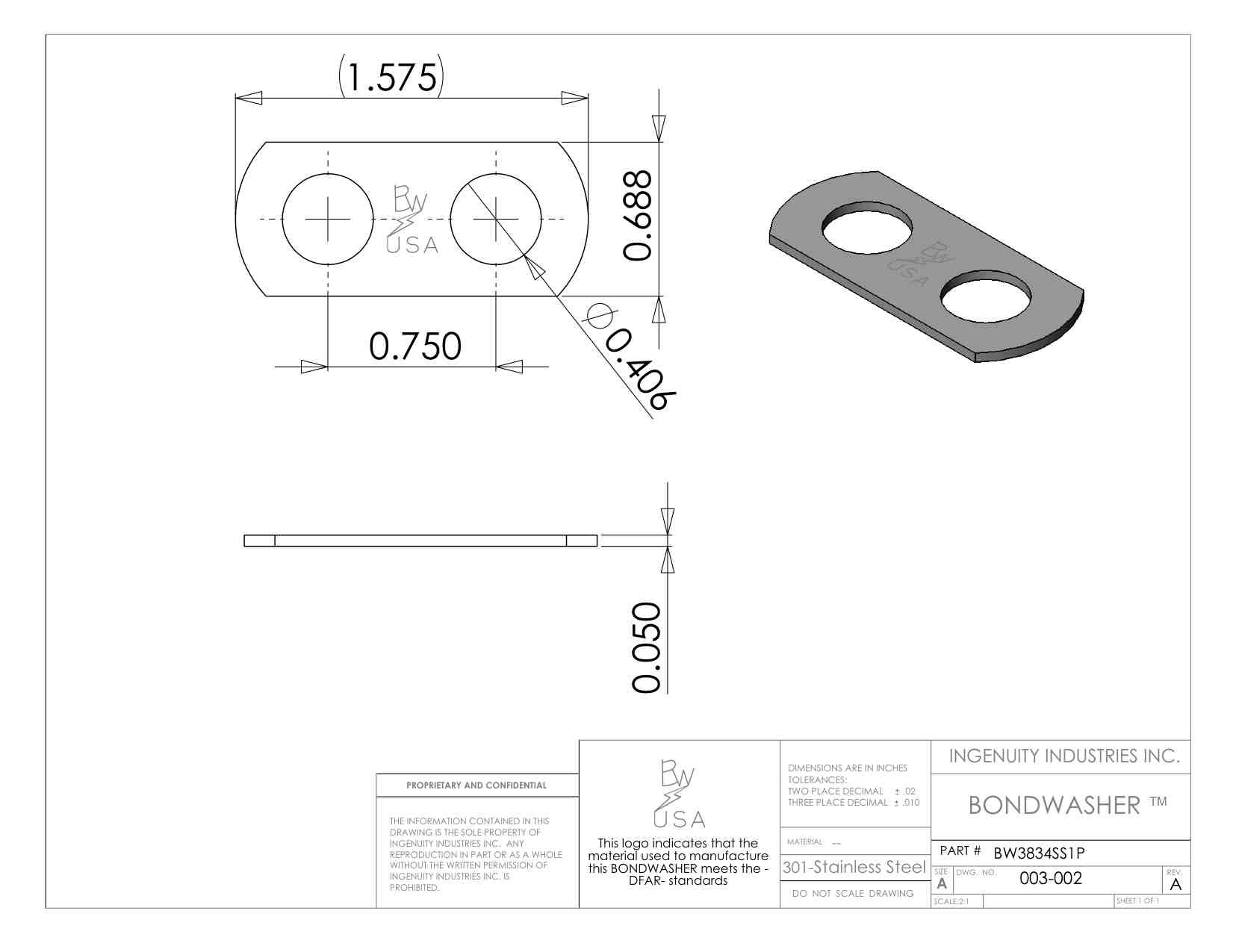 Picture of 3/8 X 3/4" O.C. Bondwasher